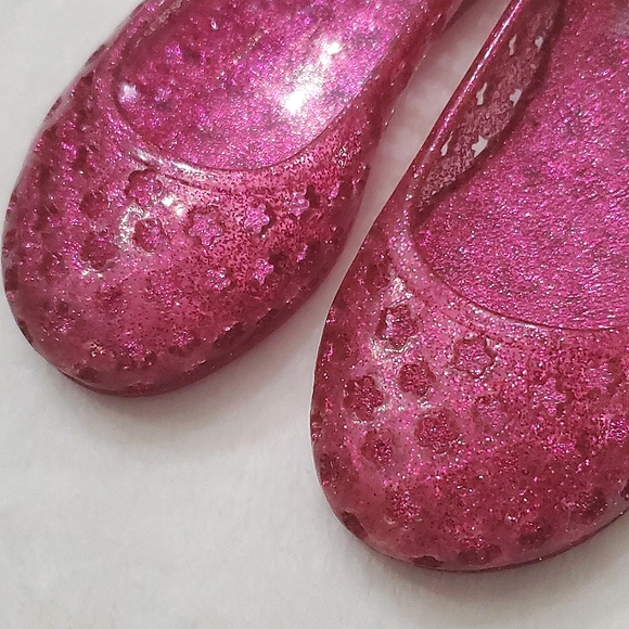 Pretty Gymboree Pink Glitter Jelly Shoes Flats Toddler Girls Size 10 - Picture 5 of 10